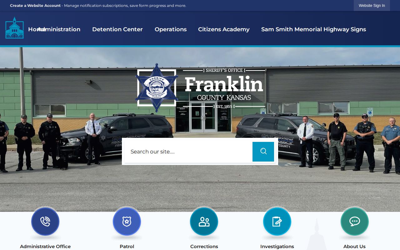Franklin County Sheriff's Office warrant verification contacts